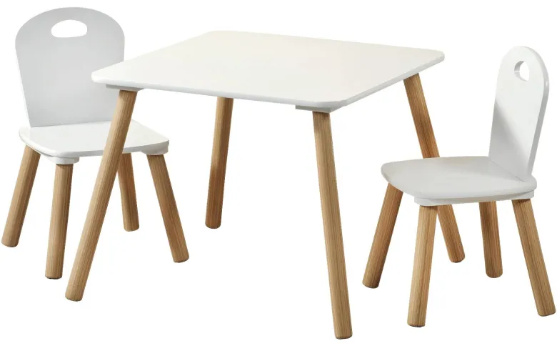 Kesper Kindertisch mit 2 Stühlen weiß Spanplatte