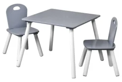 Kesper Kindertisch mit 2 Stühlen grau Spanplatte B/H/L: ca. 55x45x55 cm