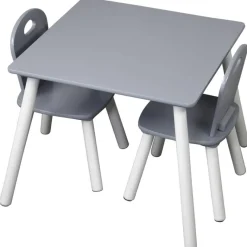 Kesper Kindertisch mit 2 Stühlen grau Spanplatte B/H/L: ca. 55x45x55 cm