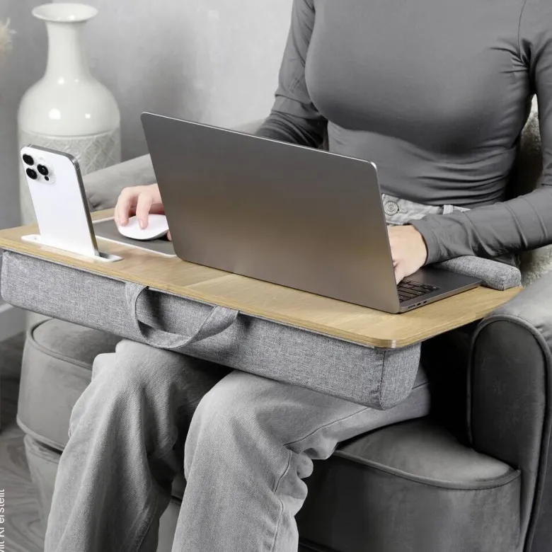 Kesper Laptop-Tablett grau MDF B/H/L: ca. 35,5x9,5x54,5 cm
