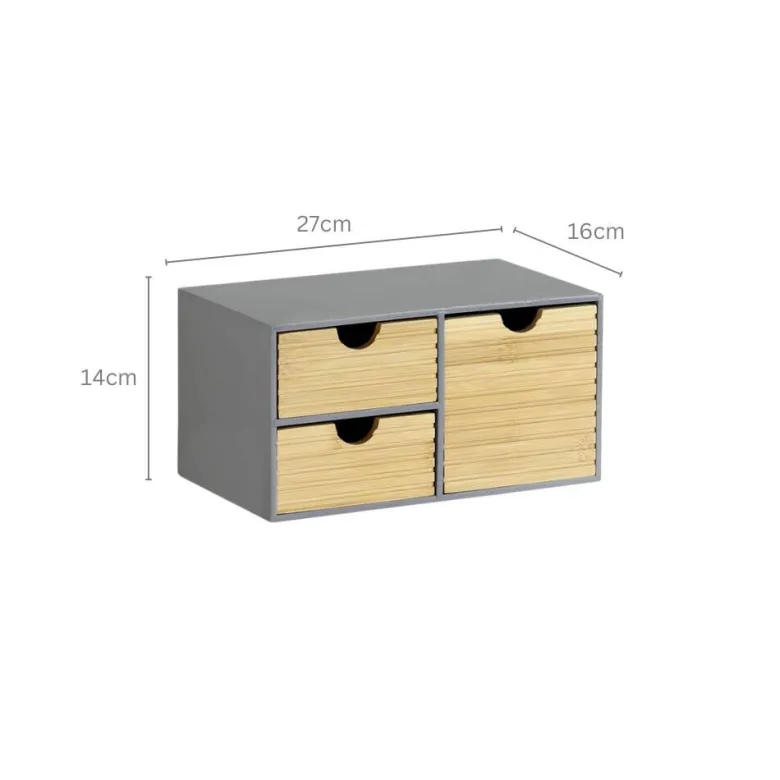Kesper Organizer grau Holz B/H/L: ca. 16x14x27 cm