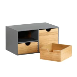 Kesper Organizer grau Holz B/H/L: ca. 16x14x27 cm