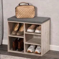 Kesper Schuhregal weißgrau Spanplatte B/H/L: ca. 29,5x48x51,5 cm