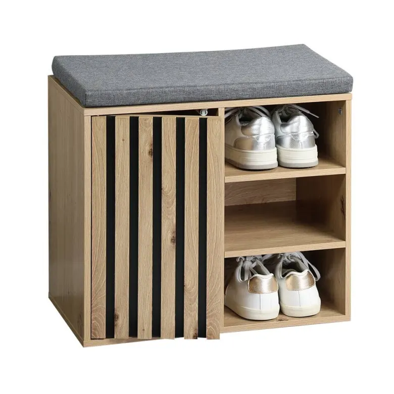 Kesper Schuhschrank grau Holz B/H/L: ca. 29,5x48x51,5 cm