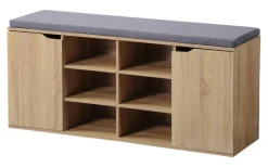 Kesper Schuhschrank mit Sitzkissen Eiche Spanplatte B/H/T: ca. 103x48x30,5 cm