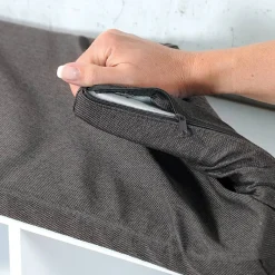 Kesper Schuhschrank mit Sitzkissen grau Textil B/H/L: ca. 29,5x48x1035 cm