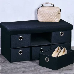 Kesper Sitzbank schwarz Polyester B/H/L: ca. 39x8,7x78 cm