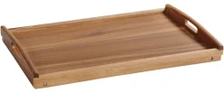 Kesper Tablett mit Klappfüßen natur Holz B/H/T: ca. 55x24x35 cm