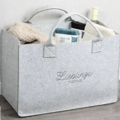 Kesper Tasche Filz grau Polyester B/H/L: ca. 25x34x50 cm
