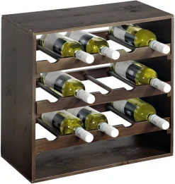 Kesper Weinregal stapelbar braun Kiefer B/H/T: ca. 50x50x25 cm