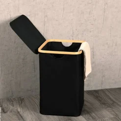 Kesper Wäschesammler schwarz Bambus B/H/L: ca. 35x5x43,5 cm