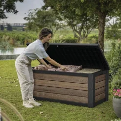 Keter Kissenbox Holzoptik Kunststoff B/H/L: ca. 72,4x64,4x155 cm