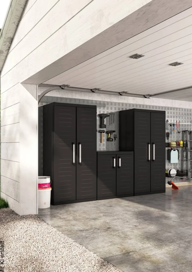 Keter Kunststoffschrank Detroit XL schwarz Kunststoff B/H/T: ca. 89x93x54 cm