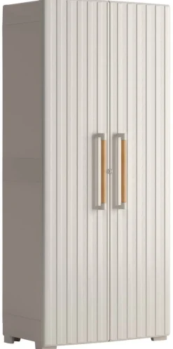 Keter Kunststoffschrank Groove Utility beige Kunststoff B/H/T: ca. 80x180x45 cm
