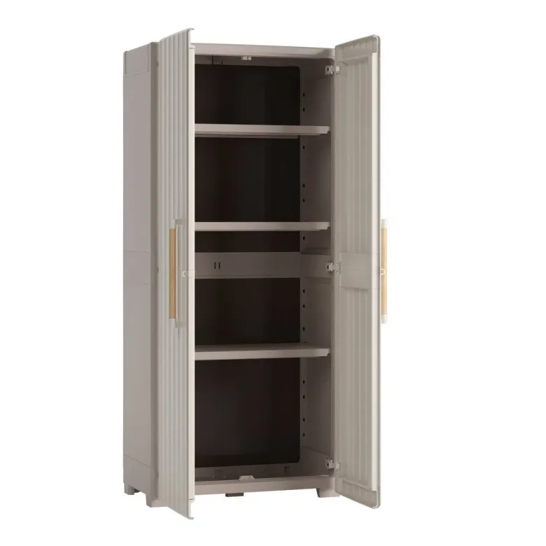 Keter Kunststoffschrank Groove beige Kunststoff B/H/T: ca. 80x180x45 cm