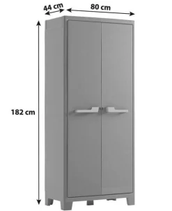 Keter Kunststoffschrank Moby grau Kunststoff B/H/T: ca. 80x182x44 cm