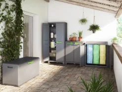 Keter Kunststoffschrank Moby grau Kunststoff B/H/T: ca. 80x182x44 cm