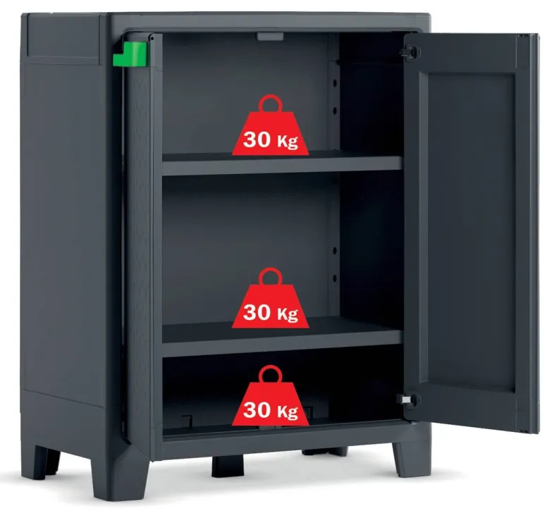 Keter Kunststoffschrank Moby grau Kunststoff B/H/T: ca. 80x100x44 cm