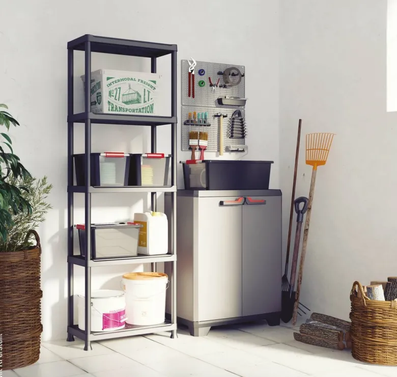 Keter Kunststoffschrank Stilo grau Kunststoff B/H/L: ca. 68x90x39 cm
