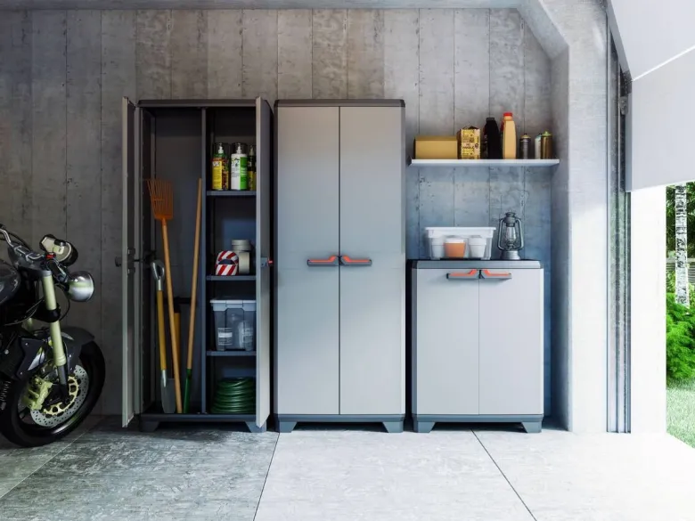 Keter Kunststoffschrank Stilo grau Kunststoff B/H/L: ca. 68x90x39 cm