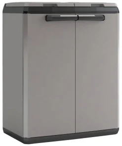 Keter Recyclingschrank Split Basic grau Kunststoff B/H/T: ca. 68x85x39 cm