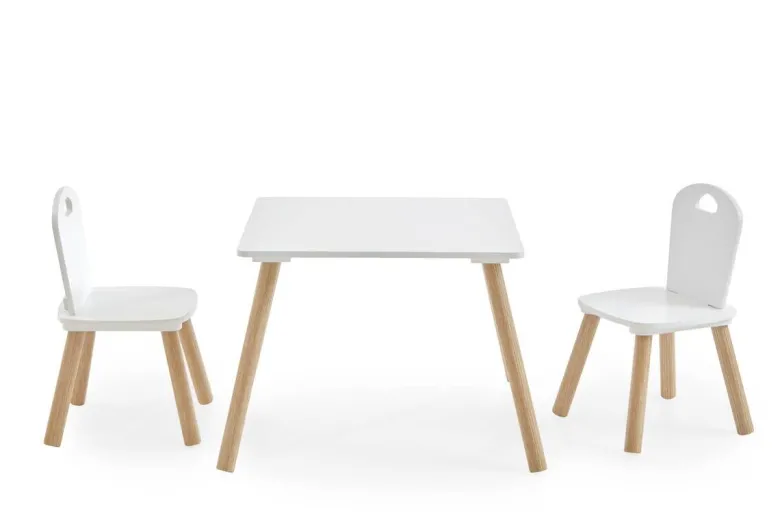 Kindermöbel-Set 3er Set Pinie Nachbildung weiß B/H/T: ca. 55x43x55 cm