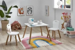 Kindermöbel-Set 3er Set Pinie Nachbildung weiß B/H/T: ca. 55x43x55 cm