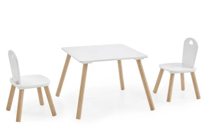 Kindermöbel-Set 3er Set Pinie Nachbildung weiß B/H/T: ca. 55x43x55 cm