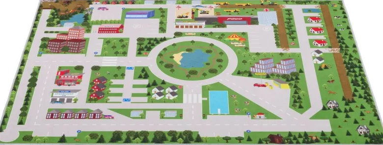 Kinderteppich Spielstraße Multi T/L: ca. 160x120 cm