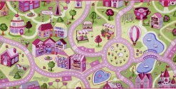 Kinderteppich Sweet Town pink B/L: ca. 95x200 cm