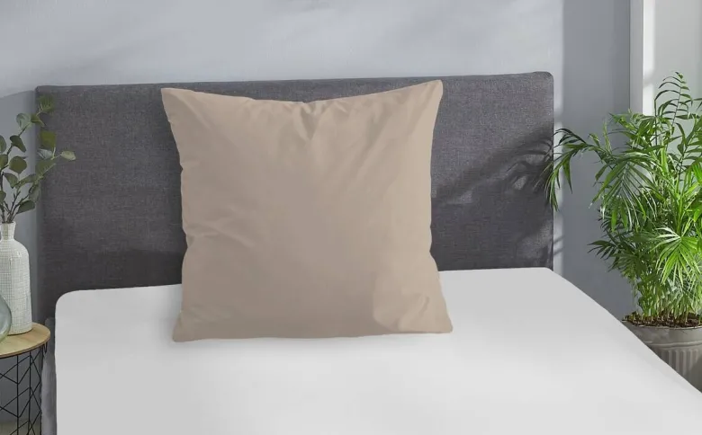 Kissenbezug Jersey taupe Baumwolle B/L: ca. 80x80 cm