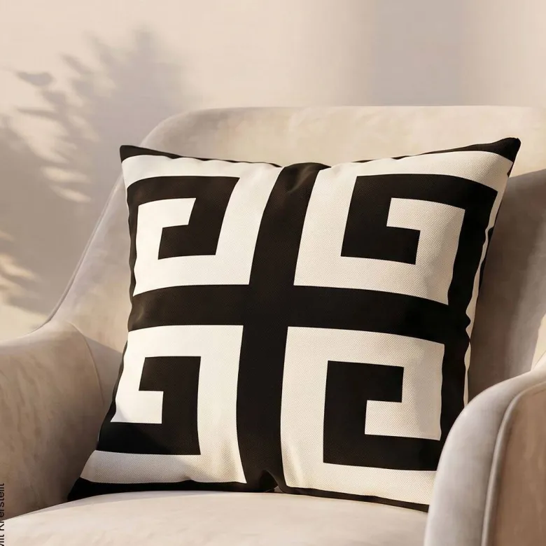 Kissenbezug schwarz Polyester B/L: ca. 43x43 cm