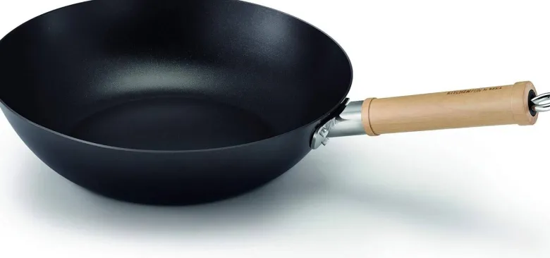 Kitchen Fun Wok-Pfanne schwarz Stahl