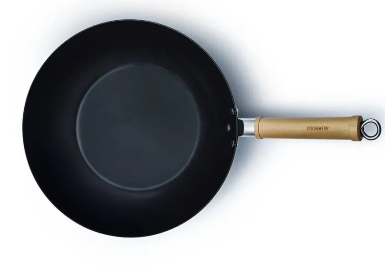 Kitchen Fun Wok-Pfanne schwarz Stahl