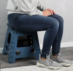 Klapphocker blau B/H/L: ca. 53x4,5x38,5 cm