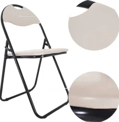 Klappstuhl Ben Cappuccino Kunstleder B/H/T: ca. 45x81x38 cm