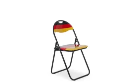 Klappstuhl Ben schwarz rot gold PVC Metall B/H/T: ca. 44,5x79,5x43 cm