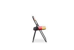 Klappstuhl Ben schwarz rot gold PVC Metall B/H/T: ca. 44,5x79,5x43 cm