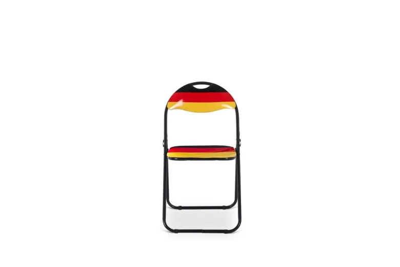Klappstuhl Ben schwarz rot gold PVC Metall B/H/T: ca. 44,5x79,5x43 cm