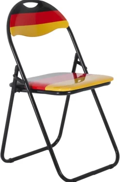 Klappstuhl Ben schwarz rot gold PVC Metall B/H/T: ca. 44,5x79,5x43 cm