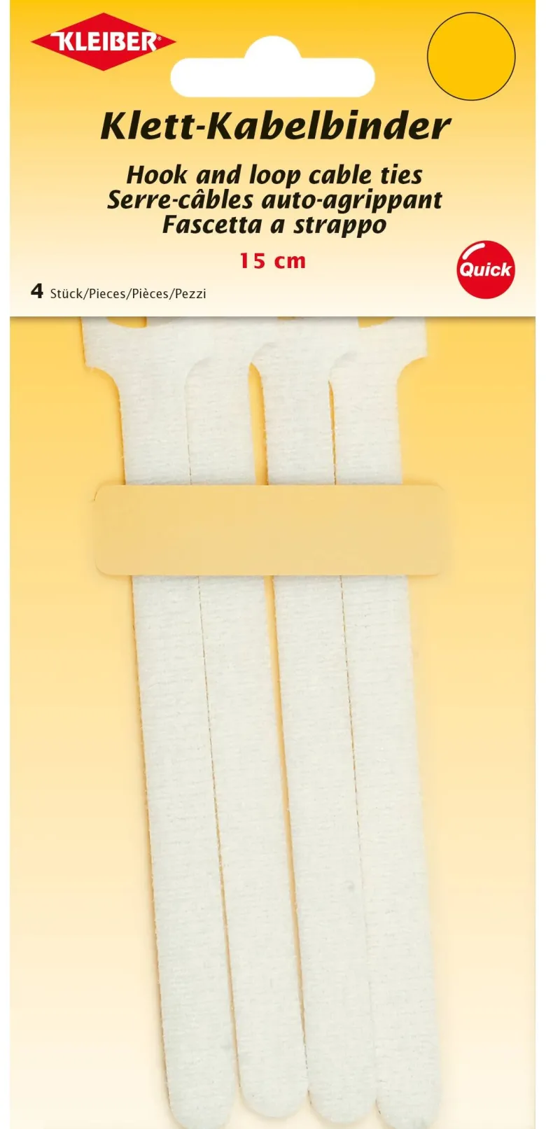 Kleiber Klett-Klebeband weiß L: ca. 15 cm 4 Packstücke