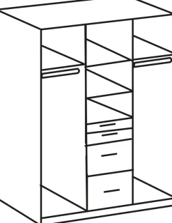 Kleiderschrank Aachen weiß B/H/T: ca. 135x199x58 cm