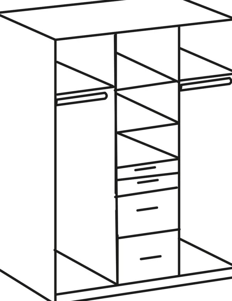 Kleiderschrank Aachen weiß B/H/T: ca. 135x199x58 cm