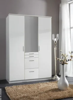 Kleiderschrank Aachen weiß B/H/T: ca. 135x199x58 cm