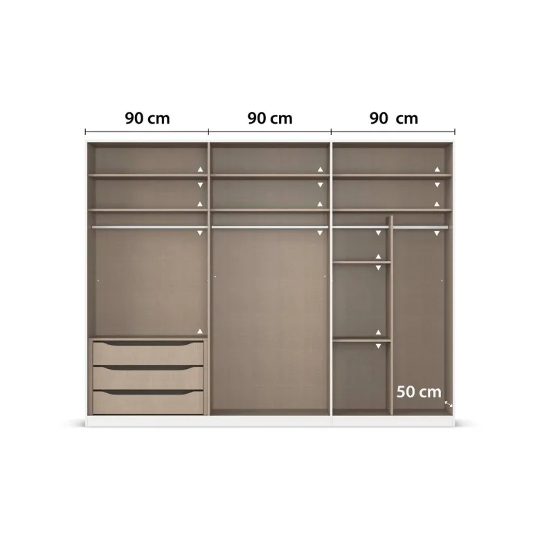 Kleiderschrank Alabama Alpinweiß B/H/T: ca. 271x210x54 cm
