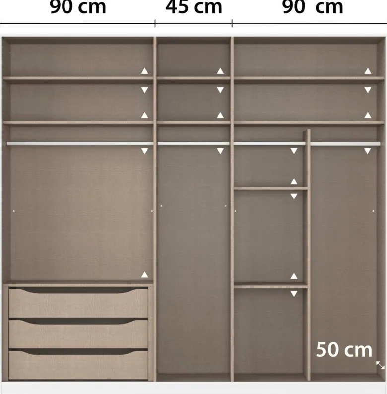 Kleiderschrank Alabama Alpinweiß B/H/T: ca. 225x210x54 cm