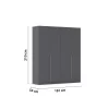 Kleiderschrank Alabama grau B/H/T: ca. 181x210x54 cm