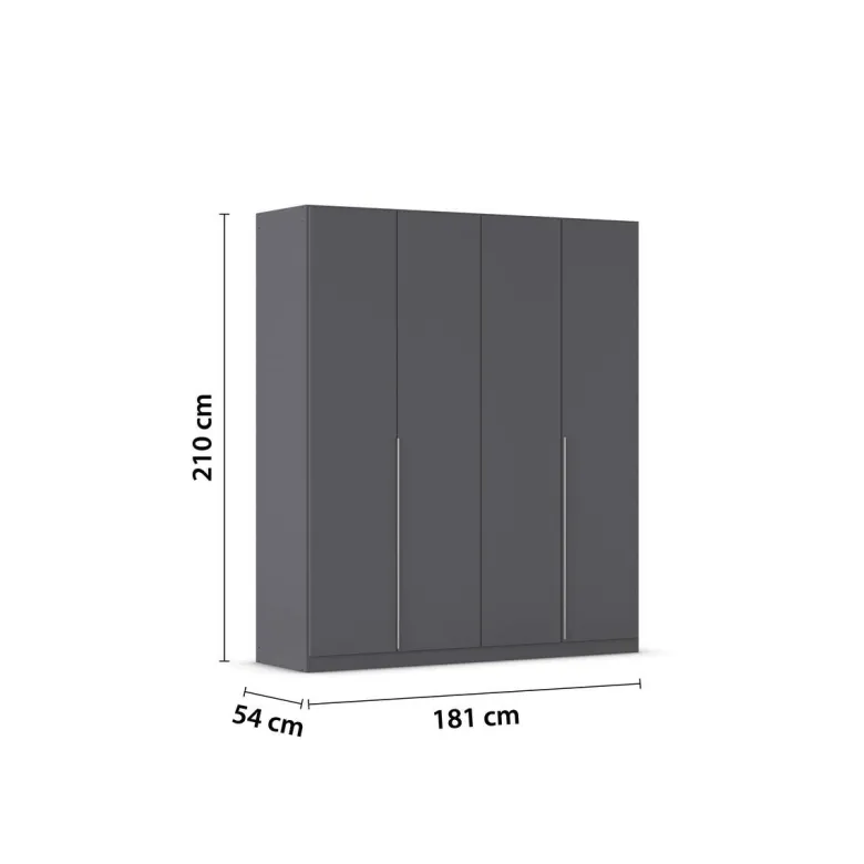Kleiderschrank Alabama grau B/H/T: ca. 181x210x54 cm
