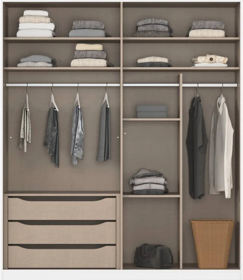 Kleiderschrank Alabama grau B/H/T: ca. 181x210x54 cm