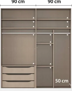 Kleiderschrank Alabama grau B/H/T: ca. 181x210x54 cm